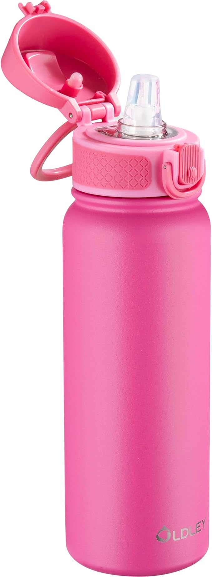 OLDLEY 20 Oz Insulated Stainless Steel Water Bottle For Kids, With Straws Leak-proof, Kids Water Bottles For School Boys Girls,Pink