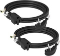 FIRMERST 1875W 14 Gauge Flat Plug Extension Cord 10 ft 15A Black, Pack of 2