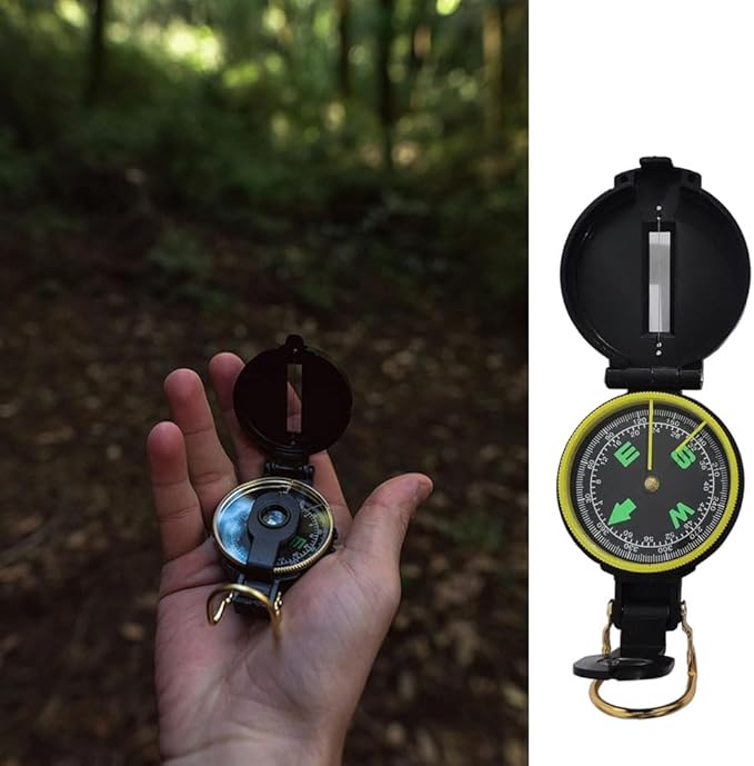 Compass, Hiking Backpacking Compass, Orienteering Camping Navigation Professional Field Map Reading Compass - Best Field Survival Gifts, black