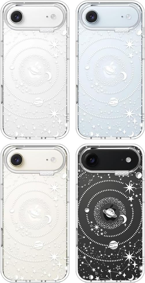 MOSNOVO for iPhone Air Case | Military Grade 6.6ft Drop Tested | Camera Control | Clear with Galaxy Design