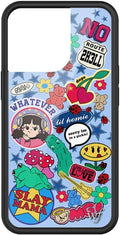 Wildflower Cases - Compatible with iPhone 13 Pro | Protective Black Bumper, 6.5ft Drop Test Certified, Women Owned Small Business | Blue, Cartoon, Red, Stickers, Stars | Collab - Nailea