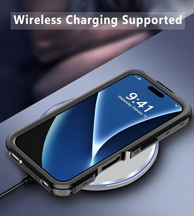 for iPhone 16 Case Waterproof | Full Body Shockproof Dust Proof Phone Case Cover with Screen Protector - Clear