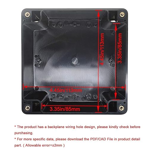 LeMotech Project Box ABS Plastic IP65 Waterproof Dustproof Electrical Junction Box Outdoor Enclosure for Electronics Black 4.7 x 4.7 x 3.5 inch(120 x 120 x 90 mm)(Pack of 2)
