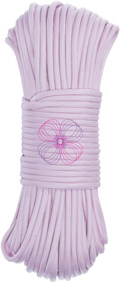 Craft County Glow in The Dark Zesty 21 Strand Luminous 550 Paracord – for DIY Bracelets, Lanyards, and Jewelry (Light Purple, 25 Feet)