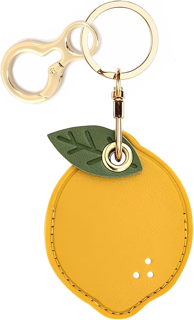 Leather Keychain Holder Case Compatible with AirTag,Cute air tag Cover with Keychain Ring,GPS Tracker Case for Keys