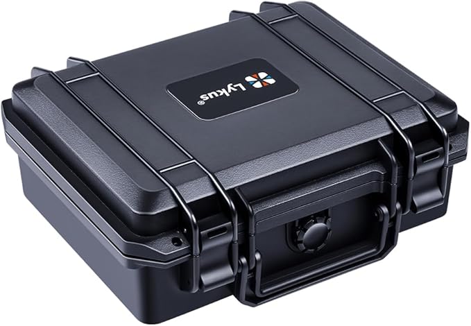 Lykus HC-2510 Waterproof Hard Case with Foam, Interior Size 9.8x7.5x3.7 inch, Suitable for Osmo Pocket/Action/Mobile, Insta360 X5/Ace Pro/Go, GoPro Hero, Coins, Small Electronics and More