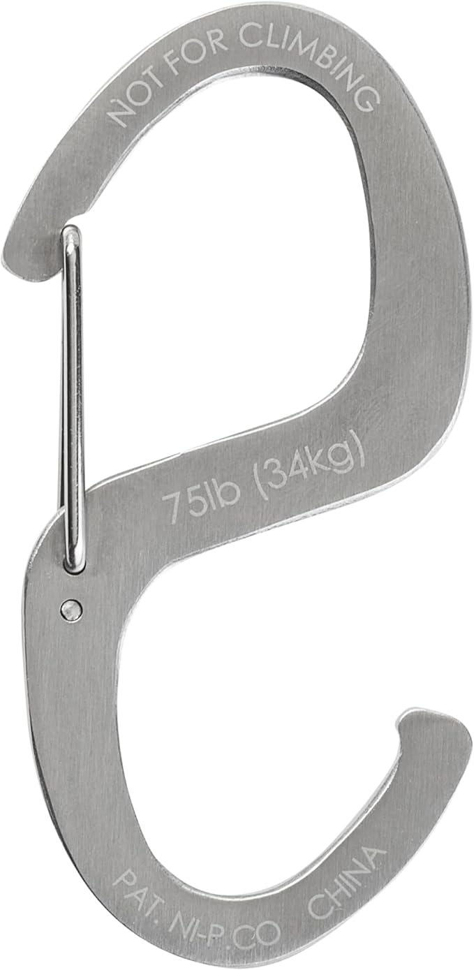 Nite Ize S-Biner Hook 'N Hold S-Hook - Durable Hook for Hanging Equipment & Everyday Use - Multipurpose Stainless Steel S-Hooks with S-Biner Clip - Securely Clip Tools & More - 5 Pack
