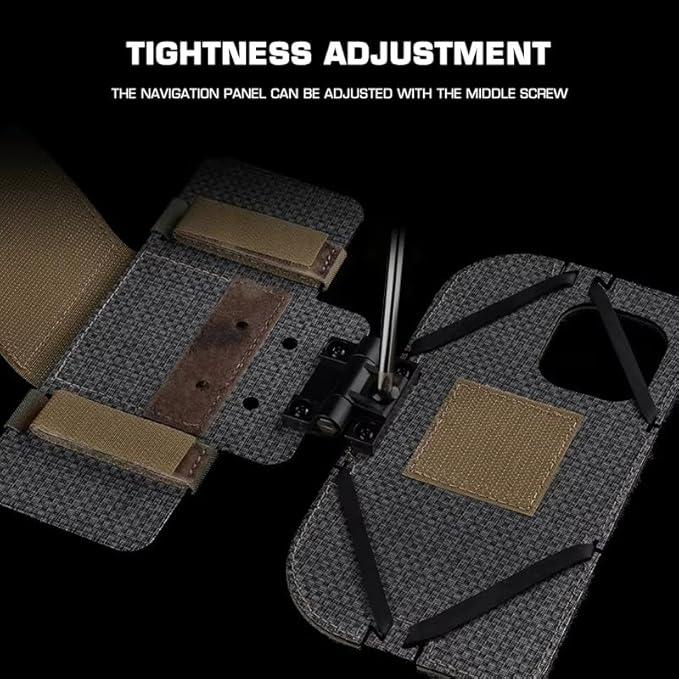 Airsoft Plate Carrier Accessory Molle Phone Mount Outdoor Lightweight Navigation Board for 15Pro, Wide Angle Foldable Phone Holder Chest Rig Hovering Tactical Vest Mount