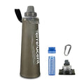 33.8 oz Collapsible Water Bottle with Filter, Squeeze Filtered Water Bottle, BPA-Free, Dual Filtration, Ultralight Water Filter System for Hiking, Camping, Backpacking (Gray, 33.8 OZ)