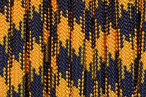 BORED? PARACORD! 550 lb Paracord – Ideal for Crafting, DIY Projects, Camping, Military & Active Outdoors – 300+ Colors – Tactical Parachute Cord Type III – Strong - Goldenrod and Black 50 Feet