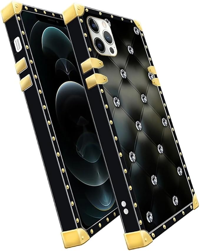 Compatible with iPhone 11 Pro Max Case, Shiny Black Sofa Crystal Luxury Golden Decoration for Girl Women Soft TPU Shockproof Protective Hard PC Back for iPhone 11 Pro Max