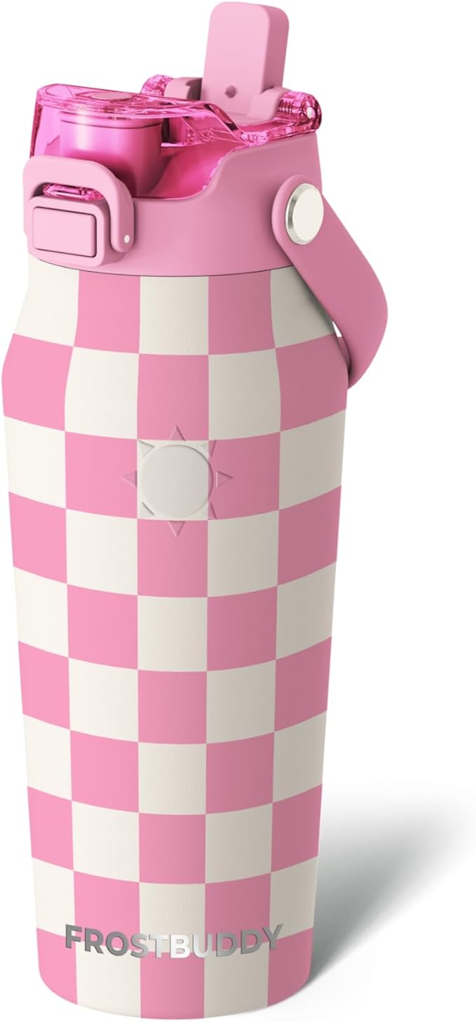 Frost Buddy 16oz Insulated Water Bottle with Straw & Chug Lid | Leak-Proof Stainless Steel | 24-Hours Cold | Sweat-Proof, Cup Holder Friendly | Ideal for Gym, Travel, Sports & Everyday Hydration