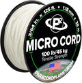 Paracord Planet Micro Paracord – Thin Braided Cord for Crafting, Fishing, and DIY Projects in 125 ft Spools – Glow in The Dark