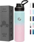 Sports Water Bottle 22oz, Insulated Water Bottle with Handle,Stainless Steel,Simple Modern,Suitable for Travel, School, Boy, Girl(Bubble Gum)