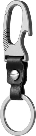 TISUR Titanium Carabiner Keychain Clip, Anti-Lost Key Ring Holder, Self-Locking Metal Gate Clip Key Chain Bottle Opener for Men Women