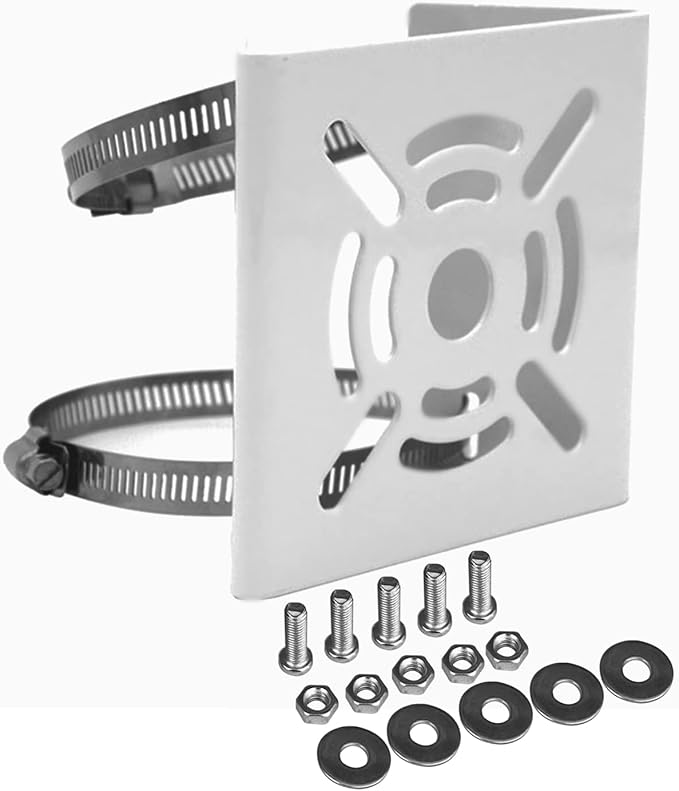 WiTi Universal Vertical Pole Mount for Security Camera, Solid Metal Bracket with Loops, Suitable for CCTV Cameras(Small Size)