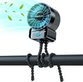 multifunctional USB rechargeable portable stroller small fan 4 speed 6600rpm high speed mini small handheld cooling fan extended flexible tripod for desktop wrap crib bike treadmill car kids gift