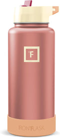 IRON °FLASK Camping & Hiking Hydration Flask with Straw, Wide Mouth Insulated Stainless Steel Sports Water Bottle - Dream Sunset 32 oz - Straw (1 Lid)
