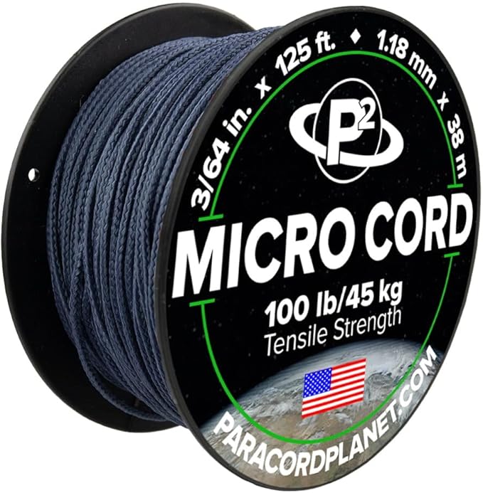 Paracord Planet Micro Paracord – Thin Braided Cord for Crafting, Fishing, and DIY Projects in 125 ft Spools – F.S. Navy Blue