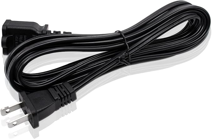 Black Extension Cord 10 Ft,2 Prong Extension Cords US Flat and Thin Male/Female Power Cable, UL Listed Perfect for Home Appliances, Office or Christmas Lights