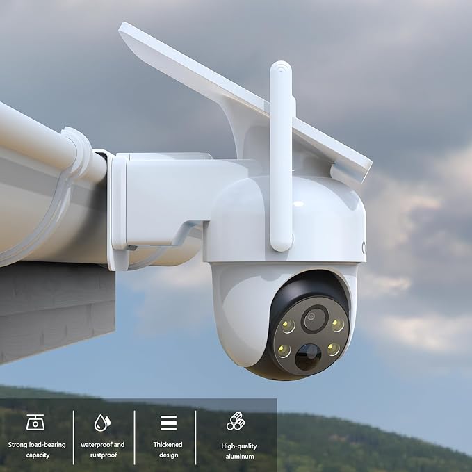 Gutter Mount for AOSU Solar Security Cameras Outdoor Wireless(SolarCam D1 Classic) and ANSQUE Security Cameras Wireless Outdoor (GU01/SA01)（1pack,White）
