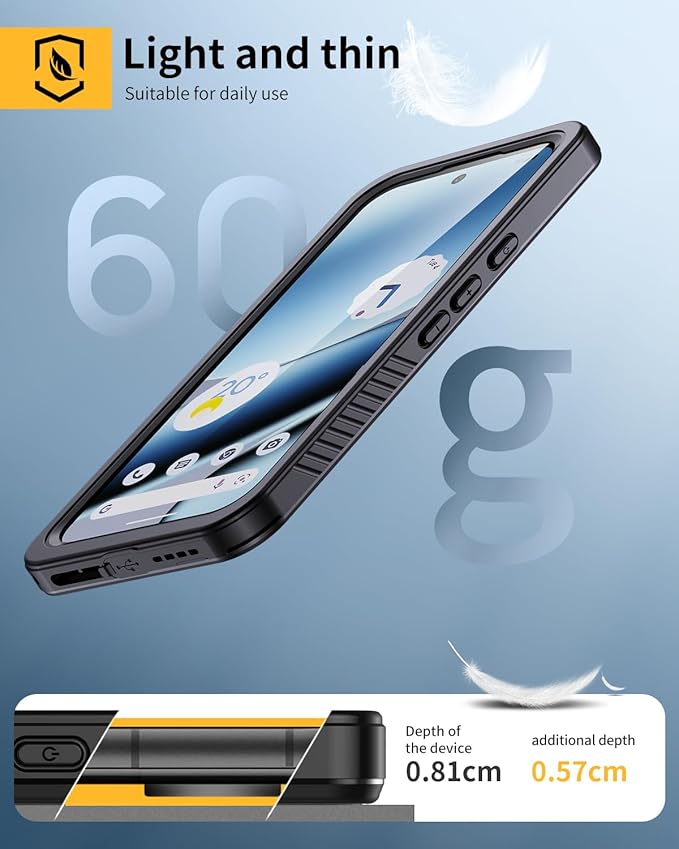 Lanhiem Pixel 10 Pro Case, IP68 Waterproof Dustproof Case with Built-in Screen Protector, Rugged Full Body Shockproof Protective Clear Cover for Google Pixel 10 Pro 6.3 Inch, Black