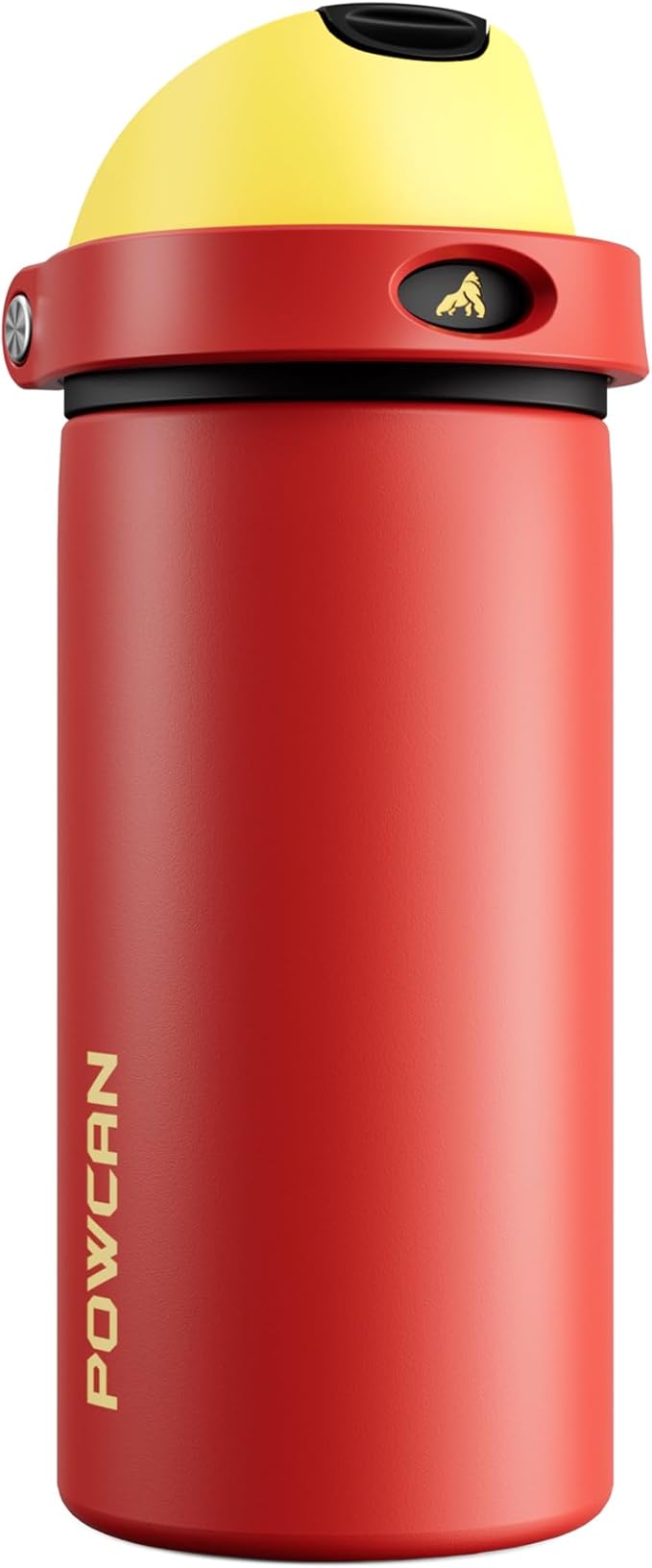 POWCAN 18 oz Travel Water Bottle: 2-in-1 Push-Button Spout & Quick-Flip Straw, Leakproof, Cold 24Hrs, Fits Car Cup Holder, Stainless Steel Cup for Sports, School, Commute, Camping (Mouse's Mischief)
