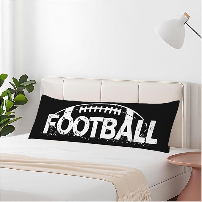 Outdoor Pillows Body Pillow Cover American Football USA Soccer Lumbar Body Pillow Case Protector Body Cushion Covers Bed Body Pillowcases for Bedroom,Couch,Sofa 20"X54" Black