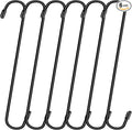 Dpyrrhic 6 Pack 10 Inch Large S Hooks for Hanging Plants,Black Extra Matel Heavy Duty Hook for Hang Brsket,Bird House,Clothes,Kitchenware