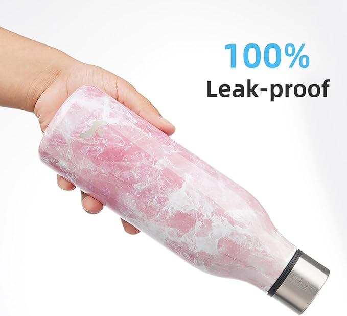 Konokyo Insulated Water Bottle with Strap,18 oz Double Wall Stainless Steel Vacuum Bottles Metal Water Flask,Blossom