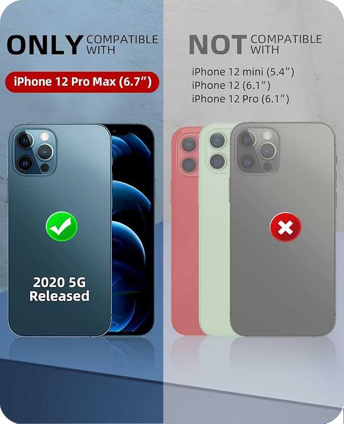 Beeasy for iPhone 12 Pro Max Waterproof Case [Compatible with Magsafe] [Built-in Screen Protector], 360 Full Body Heavy Duty Phone Case, Military Grade Shockproof Dustproof,Magnetic Black