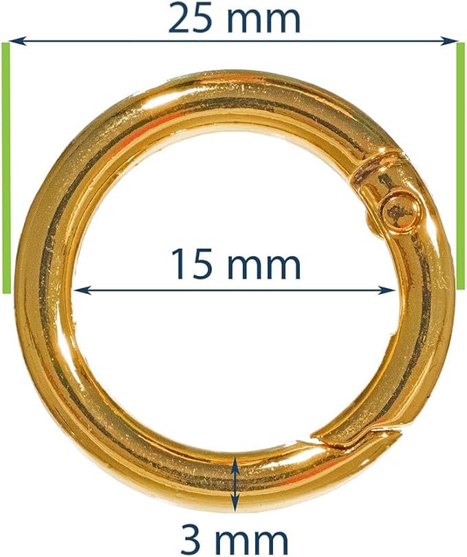Paracord Planet Spring Gate O Rings – Available in 5/8 Inch, 3/4 Inch and 1 Inch Sizes – Silver, Bronze, and Gold Color Options (50 Pack, 5/8 Inch, Gold)