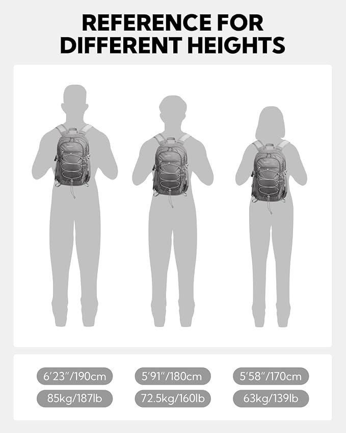 WATERFLY Small Lightweight Packable Backpack: 15L Mini Ultra Light Foldable Travel Daypack with Breathable Shoulder Strap Outdoor Hiking Camping Day Pack for Women Men Gray