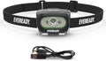 Eveready LED Light Rechargeable Headlight, 300 Lumen, IPX4 Water Resistant, Shatterproof Lens, Great Outdoor LED Headlight, Micro-USB Charging Cable Included