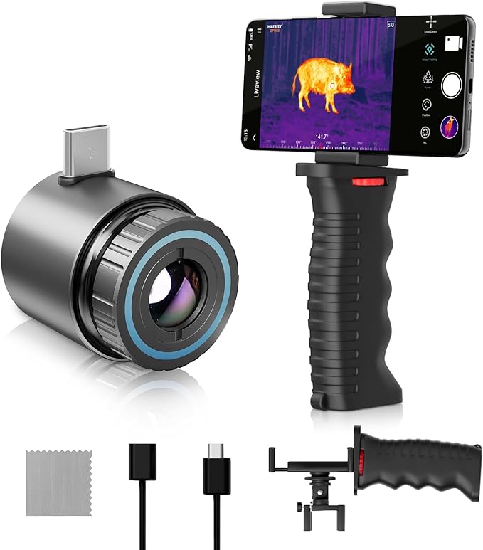 Thermal Monocular for Android, MILESEEY TNV30i Night Vision Thermal Scope, 512×384 Super Resolution 50Hz Thermal Imaging Camera, 1600-Yard Thermal Goggles for Hunting, Building Detection, 10-15mm Lens