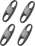 Small Carabiner Clips, Mini Carabiner, Premium Carabiner Clip, Carabiner, Zipper Pull Replacement, Zipper Lock, SmallCarabiner Upgraded, ZipperClips Anti Theft (4P Black)