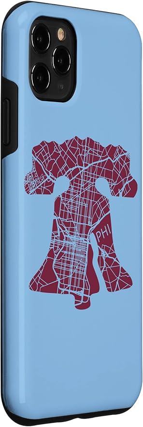 Philadelphia Street Map Liberty Bell Vintage Maroon Philly Case for iPhone 11 Pro Max