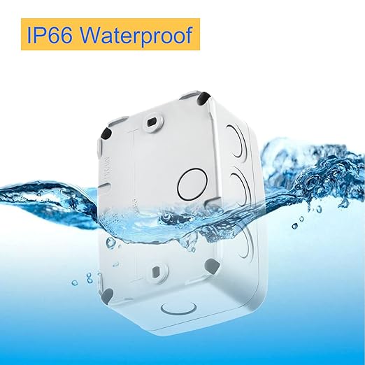 Outdoor Junction Box,Nineleaf White IP66 Weatherproof Electrical Project Boxes PVC/ABS Plastic Enclosure Box Universal Watertight 4.9 x 3.3 x 2.3 inch, with 4PK White 20mm Cable Gland Grey(1 Set)