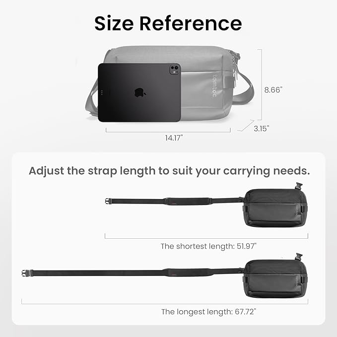 tomtoc Compact EDC Sling Bag 3L-10L, Minimalist Crossbody Bag Chest Shoulder Pack for Men Women, X-pac/Recycled Polyester