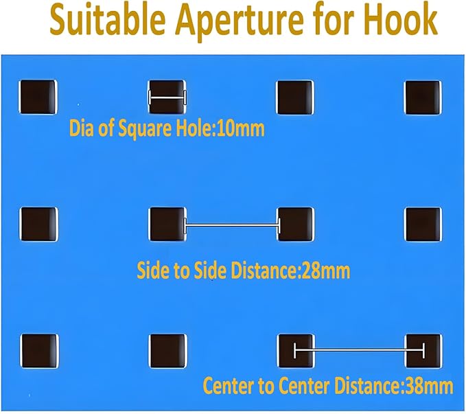 Pegboard Hooks Heavy Duty Metal Steel 3/8" Square Hole Peg Hooks Suitbale for 1.5" Spaced Pegboards Double Arm Wall Hooks for Organizing Tools in Home or Garage 2.5" Long Black- 2pcs