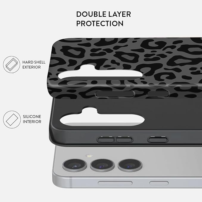 Compatible for Samsung Galaxy A26 5G Case, Dual Layer Heavy Duty 2 in 1 Shockproof Protective Phone Case,Black Cheetah Leopard Print