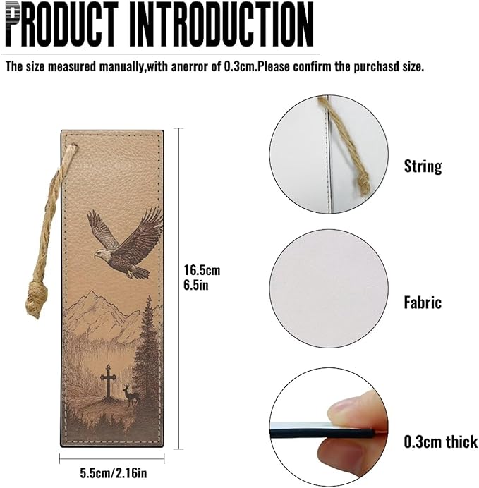 Bible Cover & PU Leather Bible Case - Bald Eagle Cross & Deer Design for Men & Boys Large (11.2"x8"x2.2") Great Gift for Christians Christmas Large Bible Cover Bible Case Size