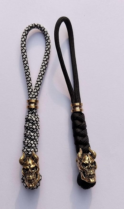 Knife Lanyards with Brass Beads,Paracord Lanyard,Tactical Lanyard for Skull Shape Knife,EDC Products