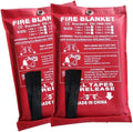 ISOP Fireproof Blanket Large 70 * 78 Inches Pack of 2 – Emergency Fire Blanket – Heavy Duty Emergency – A-Grade Survival Blankets – Fire Suppressant Sheet – Rescue Cover for Home & Kitchen Safety
