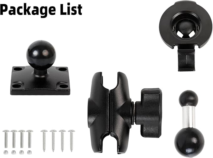 Aluminum Heavy-Duty GPS Mount with AMPS Square Plate Base for Garmin, Replacement for Suction Cup Windshield Mount, Compatible with Nuvi 2577LT 42LM 44 52LM 54 55LMT 56 2457 249