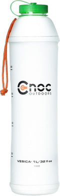 Cnoc Outdoors Vesica Collapsible Water Bottle 1 Liter Green, 42mm wide Mouth Thread, Packs Down Small when Empty, Perfect for Travel and Hiking