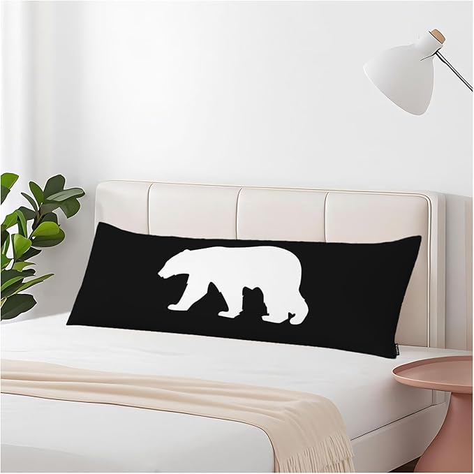 20"X54" Body Pillow Case Bear, Polar Bear Side Sleeper Body Pillow Covers Long Pillow Case Protector Accent Throw Pillow Cushion Cover for Couch Bed Sofa Car