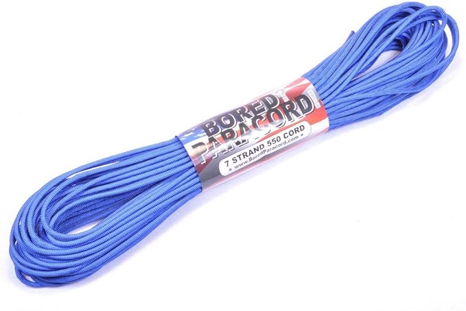 BORED? PARACORD! 550 lb Paracord – Ideal for Crafting, DIY Projects, Camping, Military & Active Outdoors – 300+ Colors – Tactical Parachute Cord Type III – Strong - Royal Blue 50 Feet