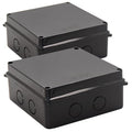 Project Box IP65 Waterproof Dustproof Junction Boxes ABS Plastic DIY Electronic Case, Indoor & Outdoor Electrical Box Power Cord Enclosure Black 150x150x70mm 2pcs