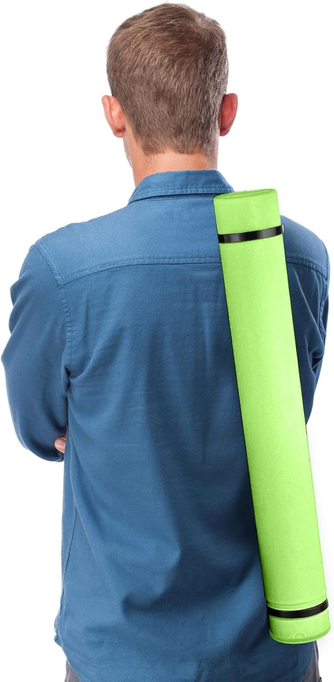 JJRING Green Poster Tube, 25" to 40" Extendable Poster Storage Holder Tube with Carrying Strap, Poster Carrying Case for Blueprints, Scrolls, Maps and Architect Papers